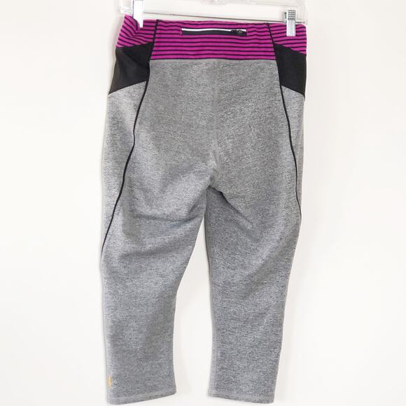 Lucy Medium Leggings Cropped Grey Pink Zipper Pocket - Picture 2 of 6